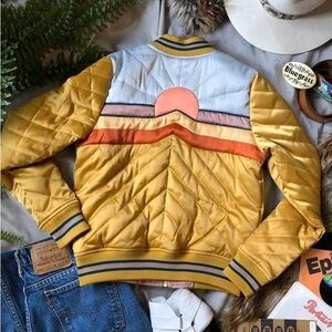 Yellow Quilted Sunset Bomber Jacket - Women